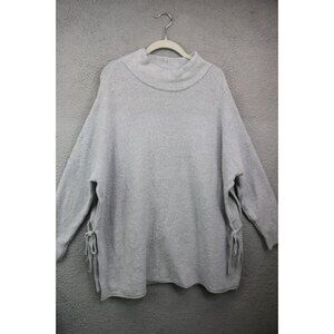 Pure Jill 3/4 Sleeve Open Sides Mock Neck Sweater-Size M/L-Minimalist